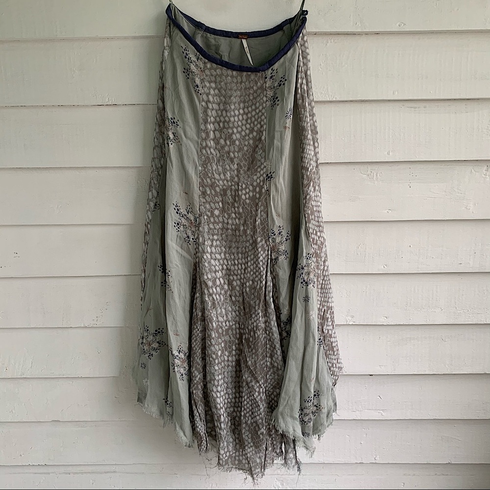 Free People Frayed Edge Maxi midi Skirt